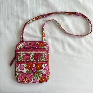 Vera Bradley Pink Floral Lilli Bell Crossbody Bag-retired